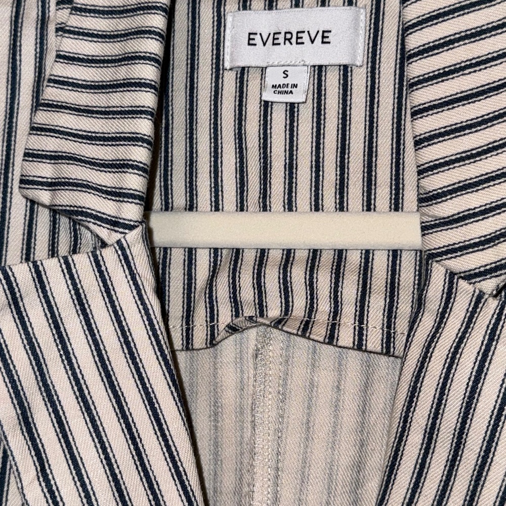 EVEREVE Thea Blazer linen Blend Navy Stripe S - Picture 5 of 7